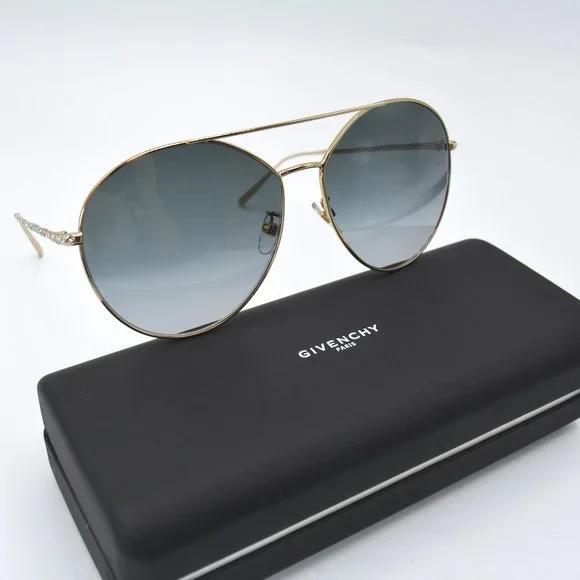 NEW GIVENCHY GV7170/G/S 2F7 GOLD GREY AUTHENTIC SUNGLASSES 64-15 ITALY - Picture 4 of 7